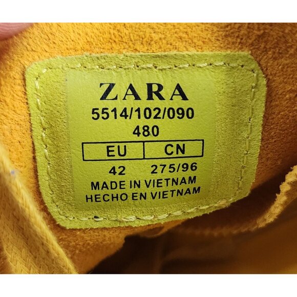 Zara Man Shoes Mens Size 9 Yellow Blue Distressed Style Spiked Casual Sneakers - Picture 5 of 8